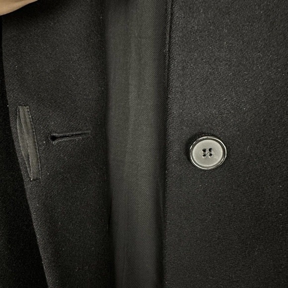 All Saints Oren Rib Wool Coat Women XS Black Long Sleeves Overcoat Italian Cloth - Picture 7 of 16